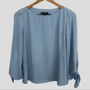 Tara Jarmon Blue Tie Sleeve Blouse Size 36